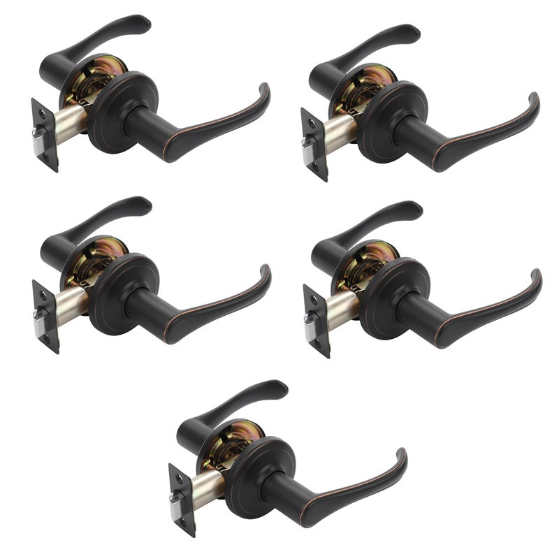 Dynasty Hardware VAI-82-12P Vail Lever Passage Set, Aged Oil Rubbed Bronze, Contractor Pack (5 Pack) - Image 1